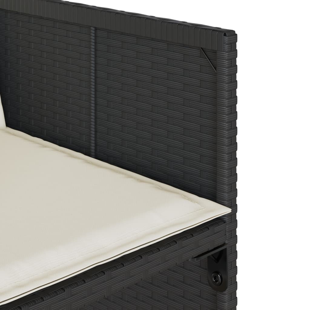 Set da Pranzo da Giardino 13pz con Cuscini Nero in Polyrattan 3277934