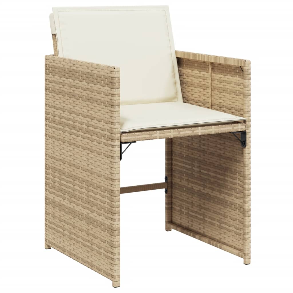Set da Pranzo da Giardino 13 pz con Cuscini Beige in Polyrattan 3277935