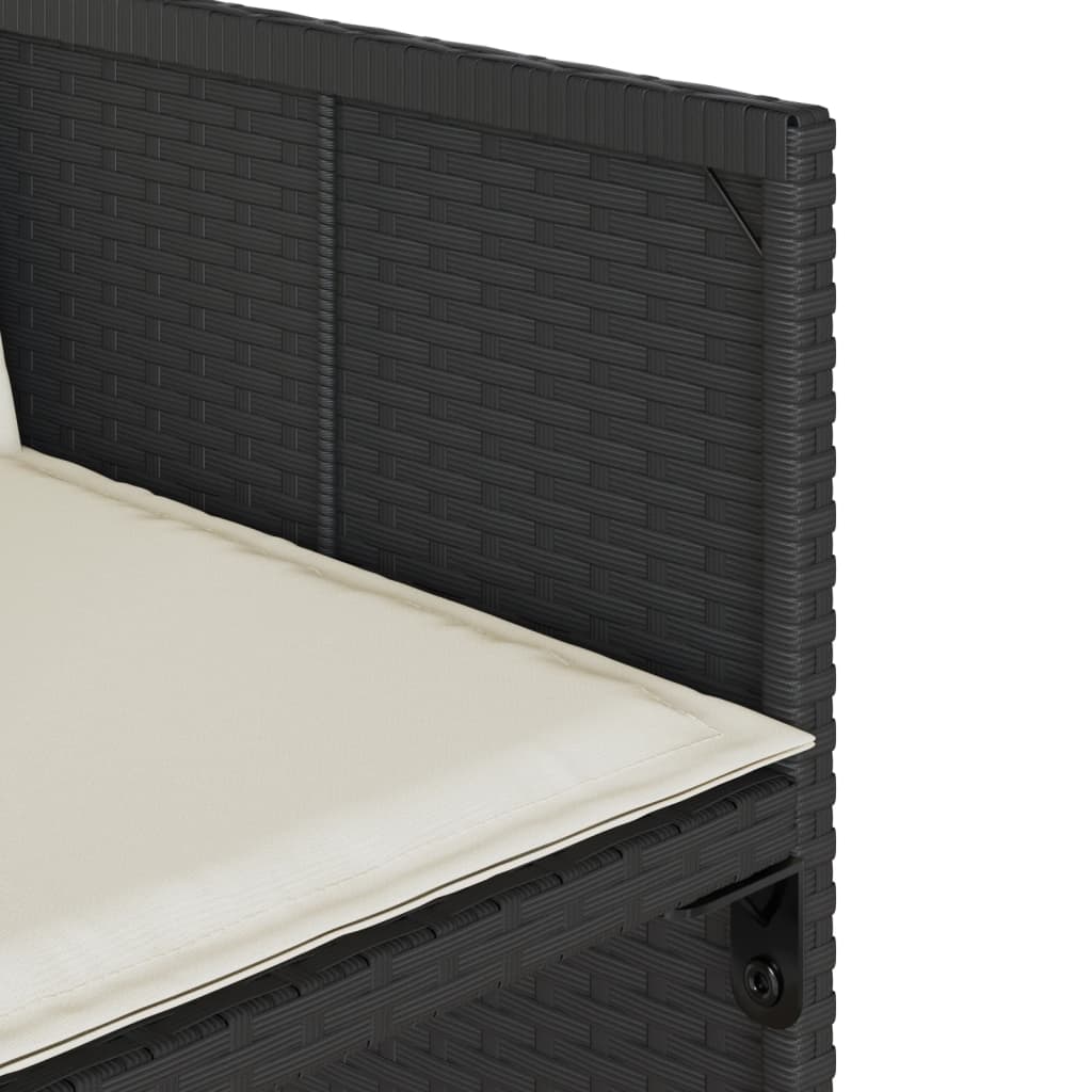 Set da Pranzo da Giardino 15 pz con Cuscini Nero in Polyrattan 3277937