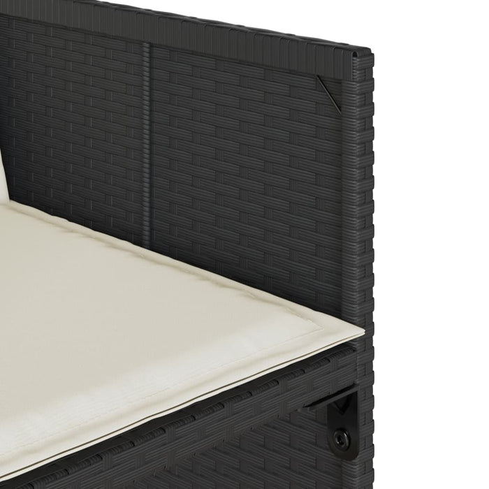 Set da Pranzo da Giardino 15 pz con Cuscini Nero in Polyrattan 3277937