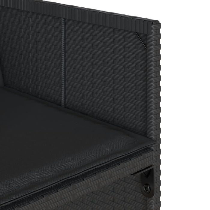 Set da Pranzo da Giardino 15 pz con Cuscini Nero in Polyrattan 3277938