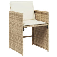 Set da Pranzo da Giardino 9 pz con Cuscini Beige in Polyrattan 3277971