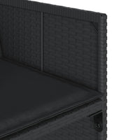 Set da Pranzo da Giardino 15 pz con Cuscini Nero in Polyrattan 3277998