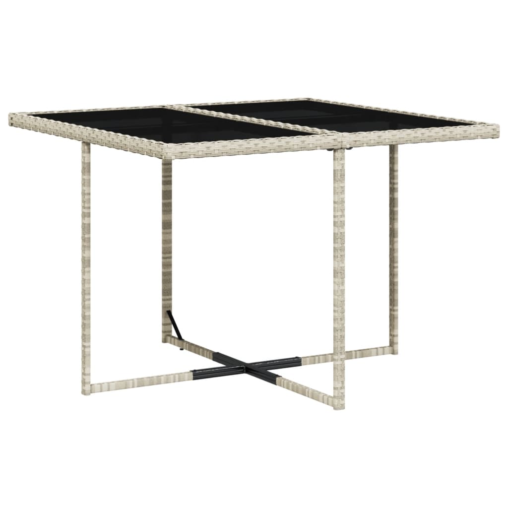 Set Pranzo da Giardino 5pz con Cuscini Grigio Chiaro Polyrattan 3278026