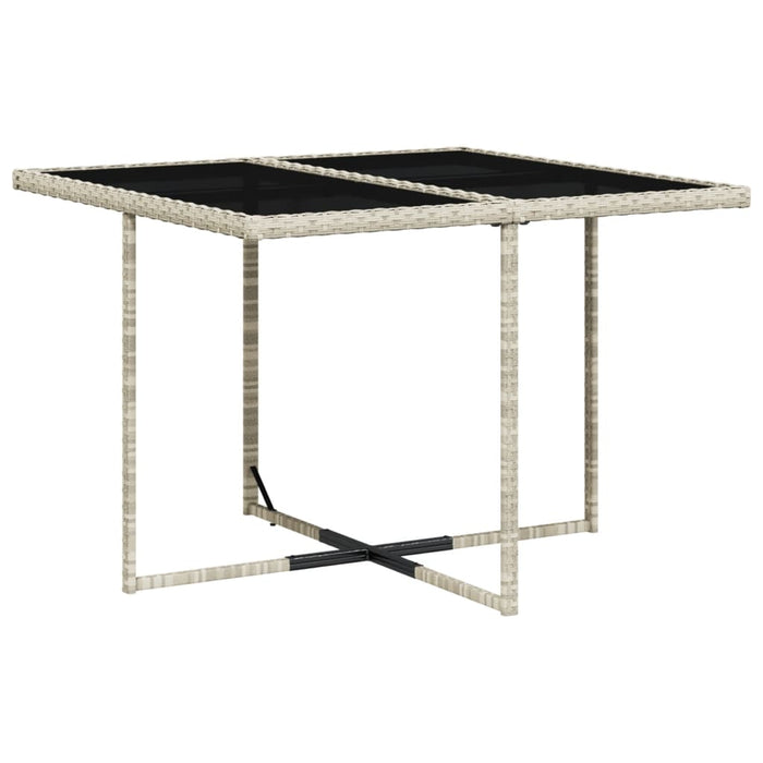 Set Pranzo da Giardino 5pz con Cuscini Grigio Chiaro Polyrattan 3278026