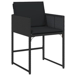 Set da Pranzo da Giardino 11 pz con Cuscini in Polyrattan Nero 3278058