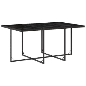 Set da Pranzo da Giardino 11 pz con Cuscini in Polyrattan Nero 3278093