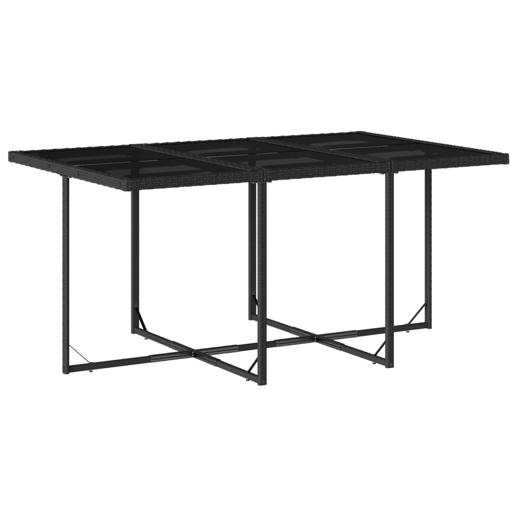 Set da Pranzo da Giardino 11 pz con Cuscini in Polyrattan Nero 3278093