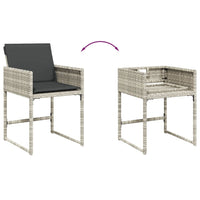 Set da Pranzo da Giardino 17pz con Cuscini Grigio in Polyrattan 3278134