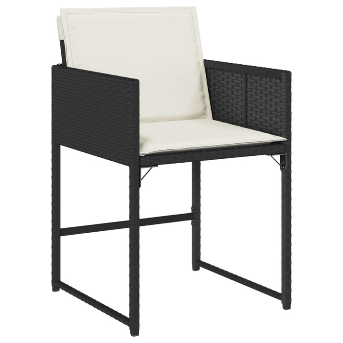 Set da Pranzo da Giardino 9 pz con Cuscini Nero in Polyrattan 3278141