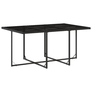 Set da Pranzo da Giardino 11 pz con Cuscini in Polyrattan Nero 3278153