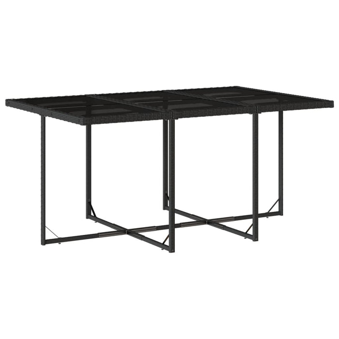Set da Pranzo da Giardino 11 pz con Cuscini in Polyrattan Nero 3278153