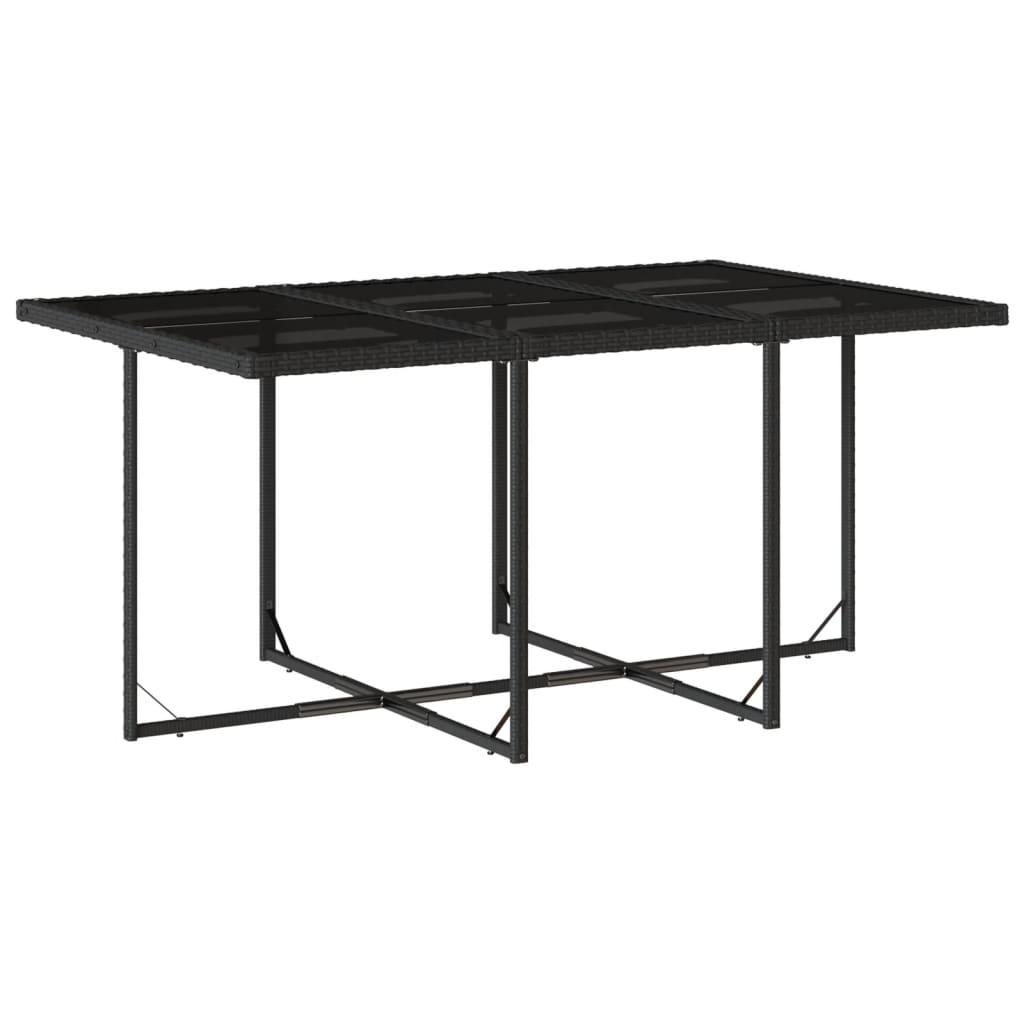 Set da Pranzo da Giardino 11 pz con Cuscini in Polyrattan Nero 3278154