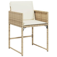 Set da Pranzo da Giardino 11 pz con Cuscini Beige in Polyrattan 3278163