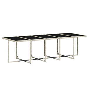 Set da Pranzo da Giardino 15 pz con Cuscini Grigio Polyrattan 3278182