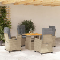 Set da Pranzo da Giardino 5 pz con Cuscini Beige in Polyrattan 3277422