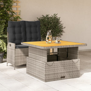Set da Pranzo da Giardino 2 pz con Cuscini in Polyrattan Grigio 3277463