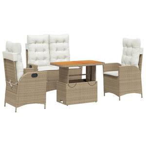 Set da Pranzo da Giardino 4 pz con Cuscini Beige in Polyrattan 3277479