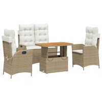 Set da Pranzo da Giardino 4 pz con Cuscini Beige in Polyrattan 3277479