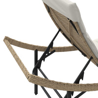 Lettini Prendisole 2 pz con Cuscini Beige in Polyrattan