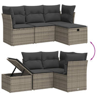 Set Divani da Giardino 4 pz con Cuscini in Polyrattan Grigiocod mxl 113673