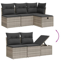 Set Divani da Giardino 7pz con Cuscini Grigio Chiaro Polyrattan