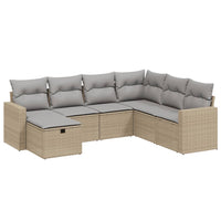 Set Divano da Giardino 7 pz con Cuscini Beige Misto Polyrattan 3263525