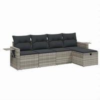 Set Divano da Giardino 5pz con Cuscini Grigio Chiaro Polyrattan 3263778