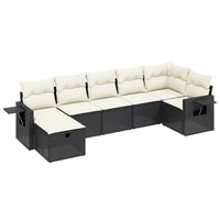 Set Divani da Giardino con Cuscini 7pz Nero Polyrattancod mxl 90510