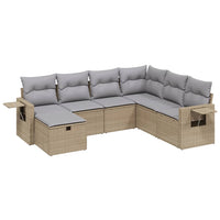 Set Divano da Giardino 7 pz con Cuscini Beige Misto Polyrattan 3263835