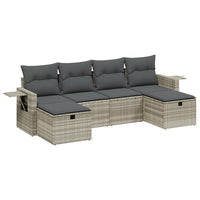 Set Divano da Giardino 6pz con Cuscini Grigio Chiaro Polyrattan 3263858