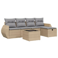 Set Divano da Giardino 6 pz con Cuscini Beige Misto Polyrattancod mxl 113902