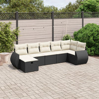 Set Divani da Giardino con Cuscini 7pz Nero Polyrattan 3264122