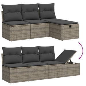 Set Divani da Giardino 7 pz con Cuscini Grigio in Polyrattan 3264146