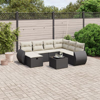 Set Divani da Giardino con Cuscini 8 pz Nero in Polyrattancod mxl 113899