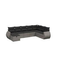 vidaXL Set Divano da Giardino 8 pz con Cuscini Grigio in Polyrattan