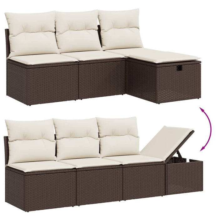 vidaXL Set Divani da Giardino 9pz con Cuscini Marrone in Polyrattan