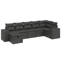 Set Divani da Giardino con Cuscini 7pz Nero Polyrattan 3264451