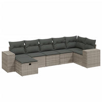 Set Divani da Giardino 7 pz con Cuscini Grigio in Polyrattancod mxl 90831