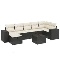 Set Divani da Giardino con Cuscini 8 pz Nero in Polyrattan 3264462