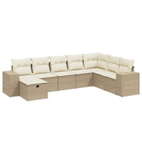 vidaXL Set Divano da Giardino 8 pz con Cuscini Beige in Polyrattan
