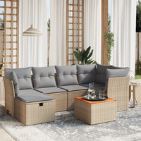 Set Divano da Giardino 7 pz con Cuscini Beige Misto Polyrattancod mxl 90516