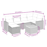 Set Divani da Giardino con Cuscini 7pz Nero Polyrattan 3264836