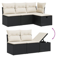 Set Divano da Giardino 6 pz con Cuscini Nero in Polyrattancod mxl 116813