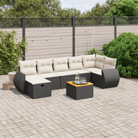 Set Divani da Giardino con Cuscini 8 pz Nero in Polyrattancod mxl 89902