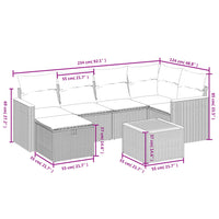 Set Divani da Giardino 7 pz con Cuscini Grigio in Polyrattan 3265309