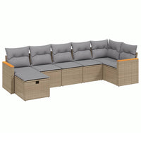 Set Divano da Giardino 7 pz con Cuscini Beige Misto Polyrattancod mxl 113763