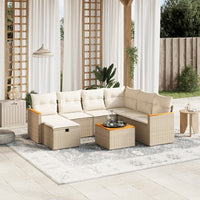 Set Divano da Giardino 8 pz con Cuscini Beige in Polyrattancod mxl 89761