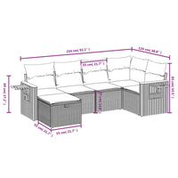 Set Divani da Giardino con Cuscini 7pz Nero Polyrattan 3265521