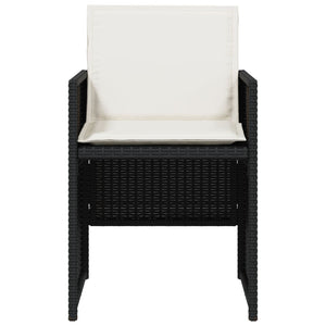 Sedie da Giardino con Cuscini 4 pz Nere in Polyrattan 4007435